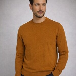 J.Crew Men's Medium Mustard Cashmere Blend Crewneck Sweater